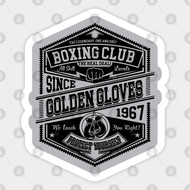 Golden Gloves Boxing Club Boxing Golden Gloves Sticker TeePublic